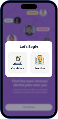Candidate and Practice signup screen
